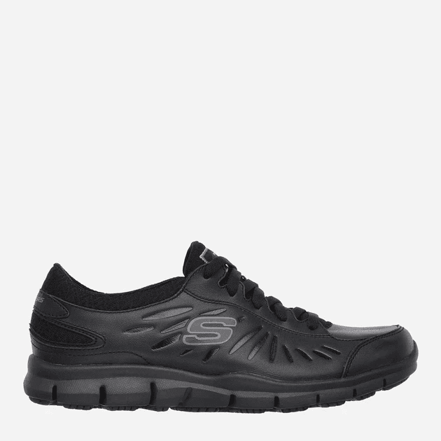 Кросівки жіночі Skechers Work Relaxed Fit чорні шкіряні антиковзання розмір 37