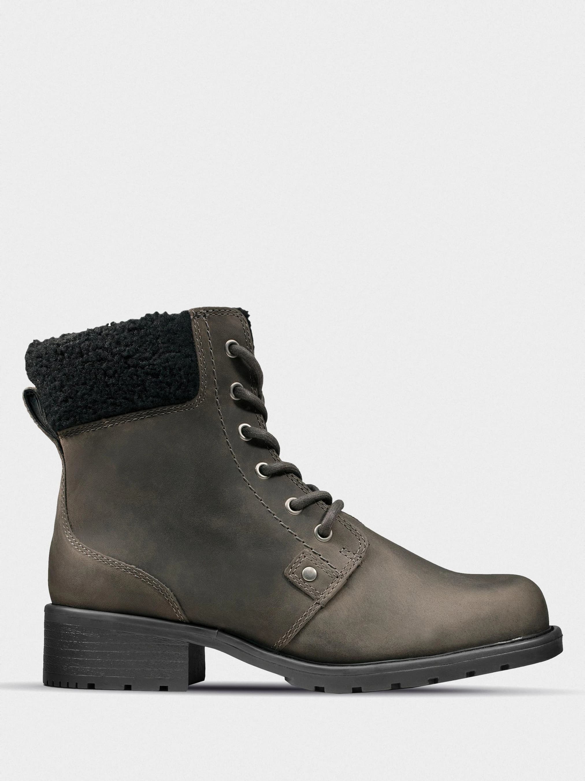 Черевики жіночі Clarks Orinoco Dusk сірі шкіряні на шнурівці