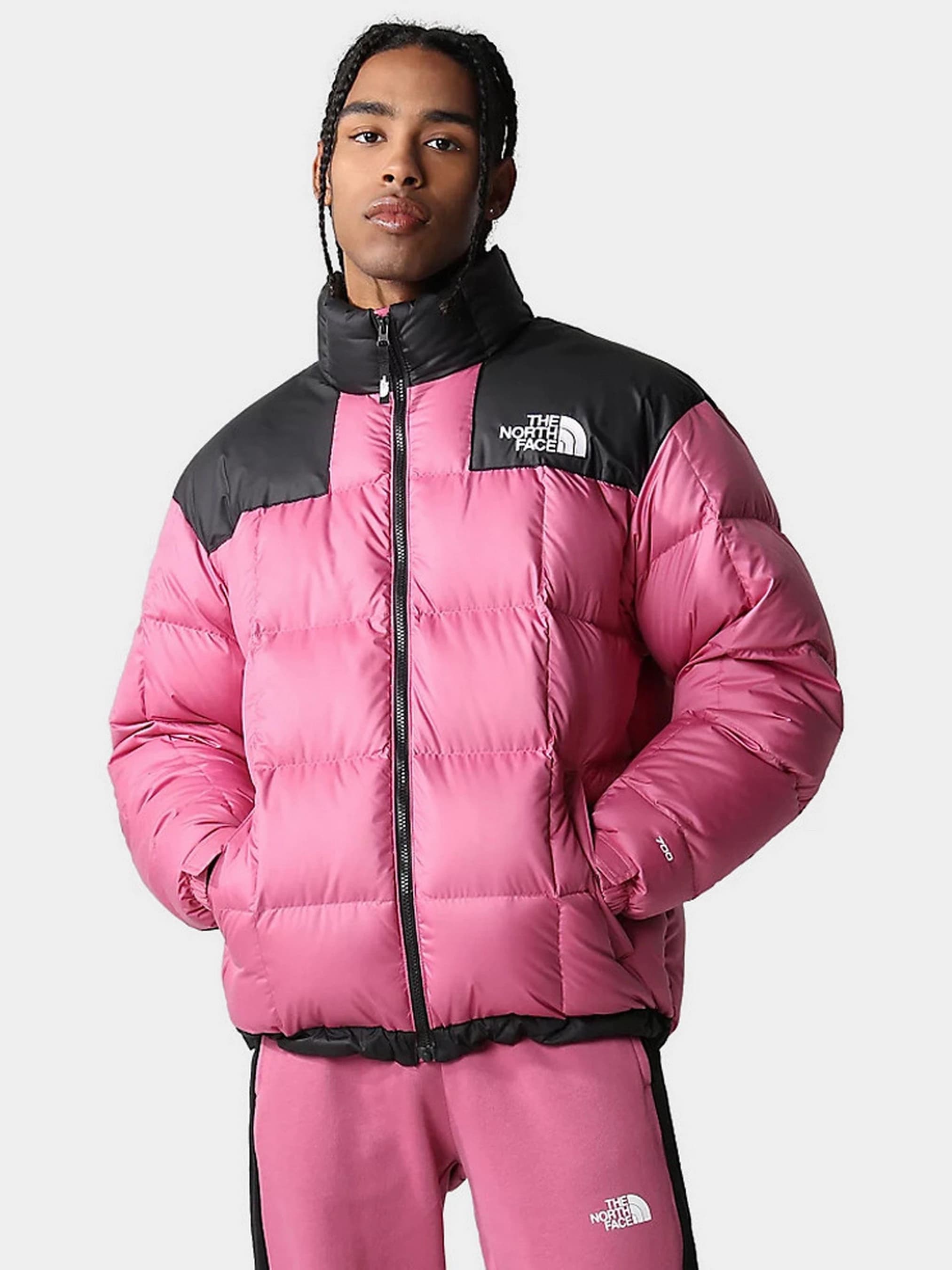 Куртка чоловіча The North Face Lhotse пухова рожево-чорна