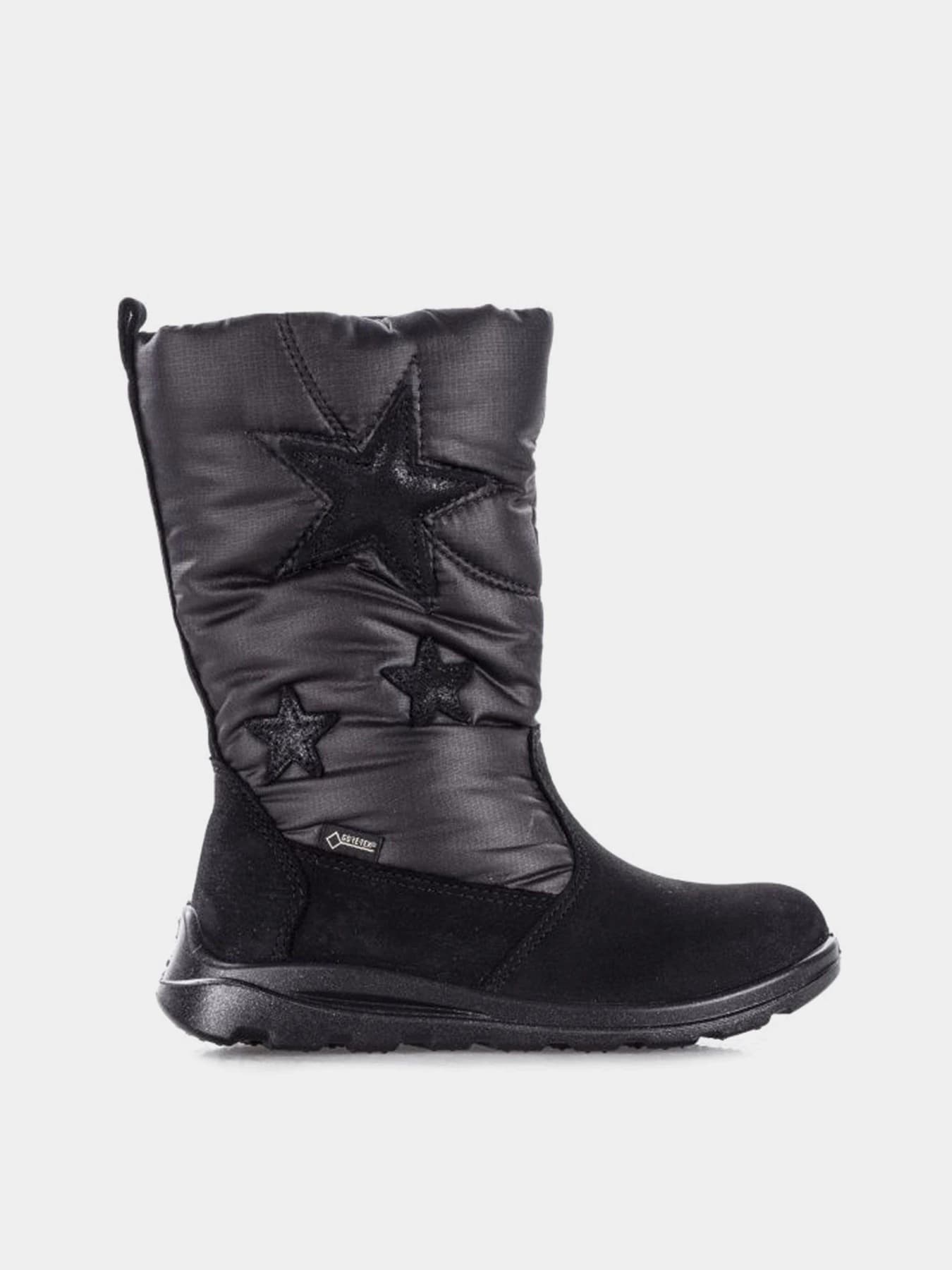 Чоботи дутики дитячі ECCO чорні із зірочками Gore-Tex для дівчат